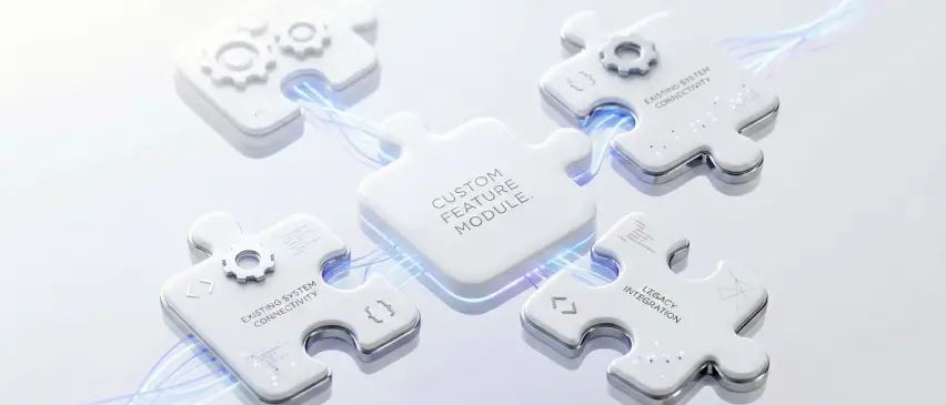 Custom feature module connecting to existing systems