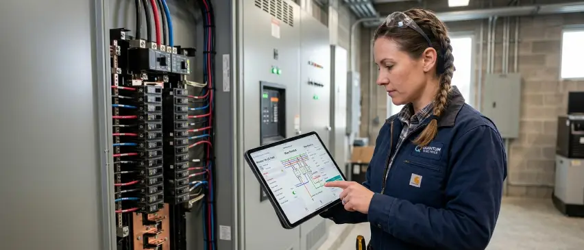 Specialty trade technician servicing equipment